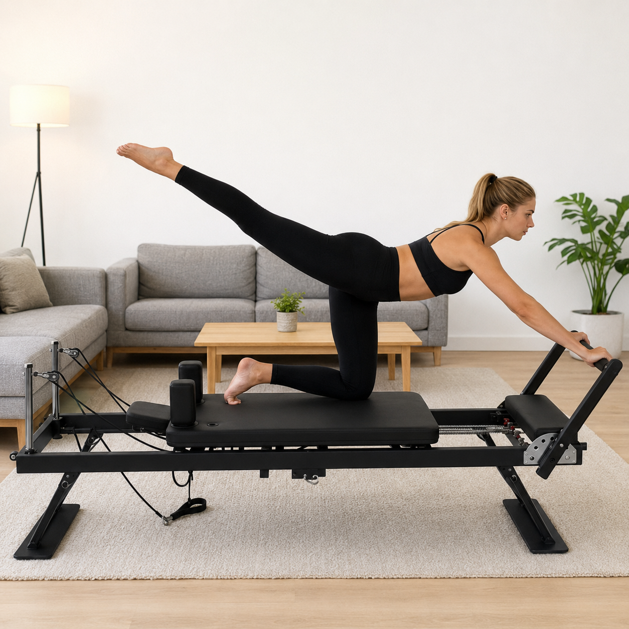 Pilates reformer action noir Image
